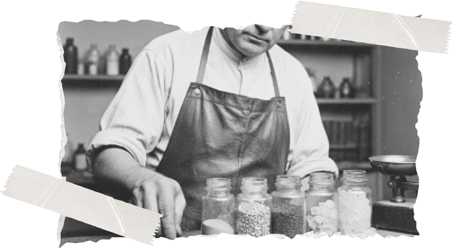 Culligan working in his garage, circa 1920s